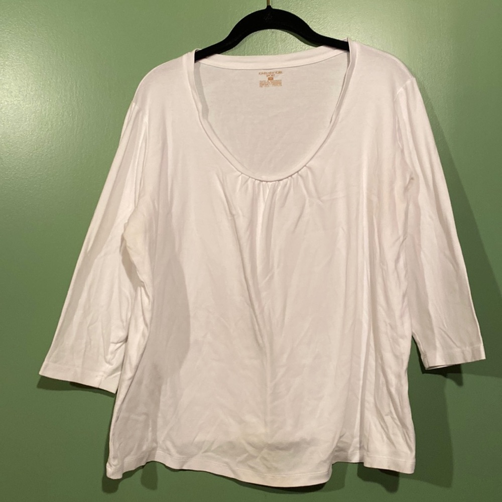 Jones New York Sport White 3/4 Sleeve T-Shirt